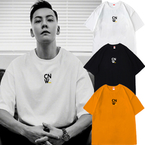  Hong Kong trendy brand William Chan same T-shirt Hong Kong style loose plus size couple T-shirt Japanese simple retro short-sleeved men