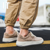 Hong Kong tide brand spring new shoes mens all-match low-cut Martin boots British style casual suede tooling shoes
