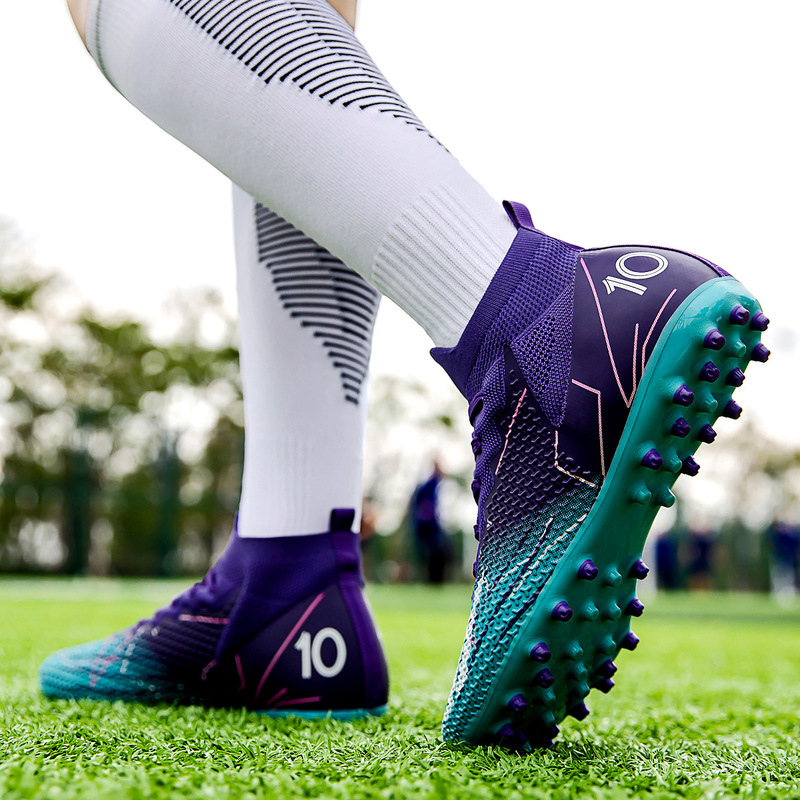 Summer Short-Stud Mg Football Shoes Cristiano Ronaldo Assassin Adult Student Long-Stud Broken-Stud Tf Falcon Children's Breathable Training Shoes