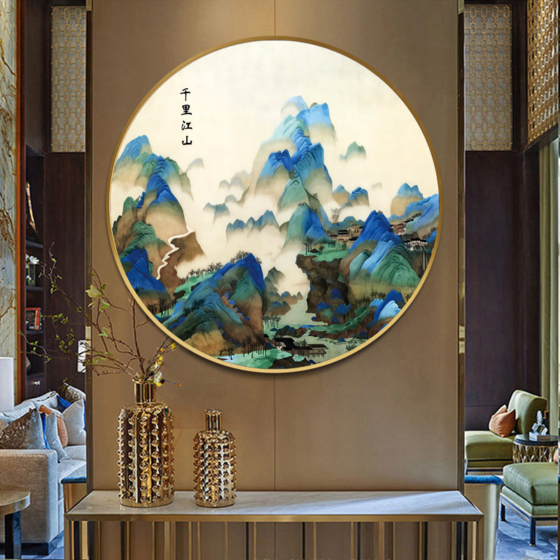 Mona Lisa Cross Round Thousands Of Miles of Mountain Toulon cotton Line Living room Landscape Painting Scenery Map Grand four strands embroidered with embroidery