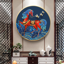 Mona Lisa Cross embroidered in thousands of horses for the property Nafu living room with small round large lattice of four strands embroidered
