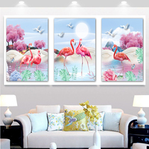 Mona Lisa Cross embroidered line embroidered new firebird Living room bedroom triptych with great landscape painting full embroidery