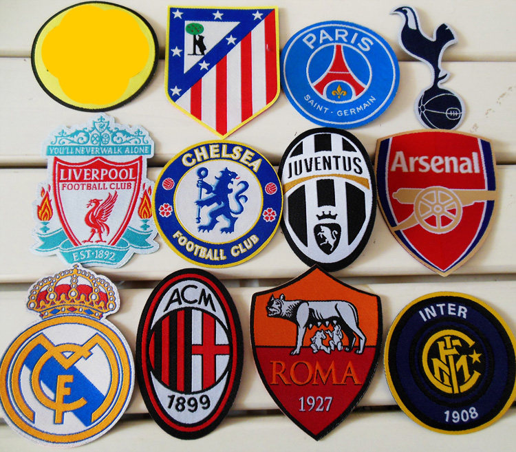 Paris Saint-Germain Inter Milan Real Madrid AC Milan Chelsea Arsenal Juventus football team logo embroidered cloth stickers