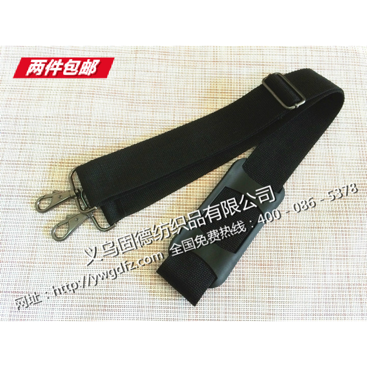 Factory Shop 5CM Wide Black Sails Cloth Bag With Casual Bag Diagonal Satchel Shoulder Strap Cotton Weave With Black Nickel Metal Accessories