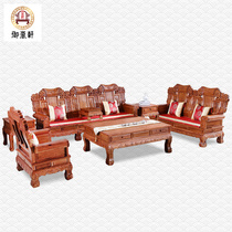 Solid wood sofa African flowers pear wood red wood red wood hedgehog purple sandalwood Flowers Giri Elephants Elephant Living Room Combined Sit