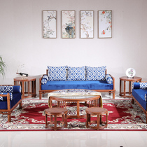 Red Wood Sofa tea table Composition New Chinese Hedgehog Purple Sandalwood Living-wood Living Room Solid Wood Sitting with Mingyue Soft sofa