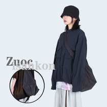  (Sitting and eating mountain air)Korean large-capacity simple oblique cross-functional shoulder bag street hip-hop ins casual backpack