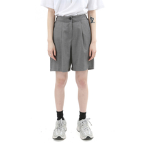  (Sitting and eating mountain air)ins summer casual pants loose a-line high-waist wide-leg suit shorts women and men five-point pants