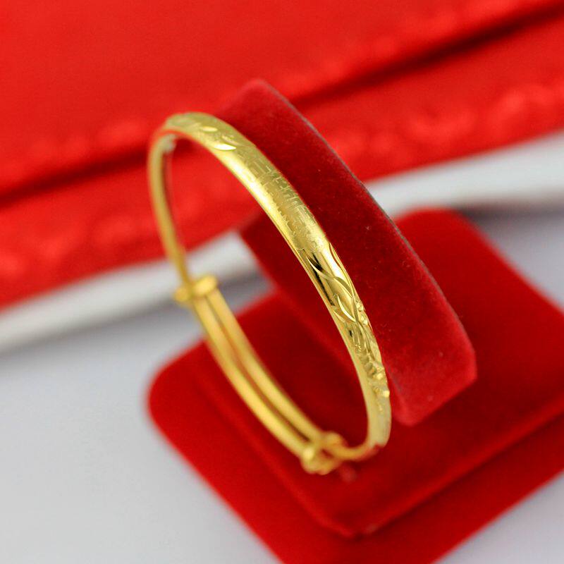Vietnamese sand gold push-pull adjustable female bracelet simulation gold color auspicious wishful dragon and phoenix festive bridal bracelet