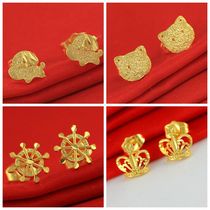 Jinmanduo simulation Golden New Year snowflake ear jewelry cute rabbit cat earring Classic crown