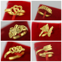 Vietnam sand gold ring coin flower ring opening brass on-site processing love ring Fox Japan and South Korea