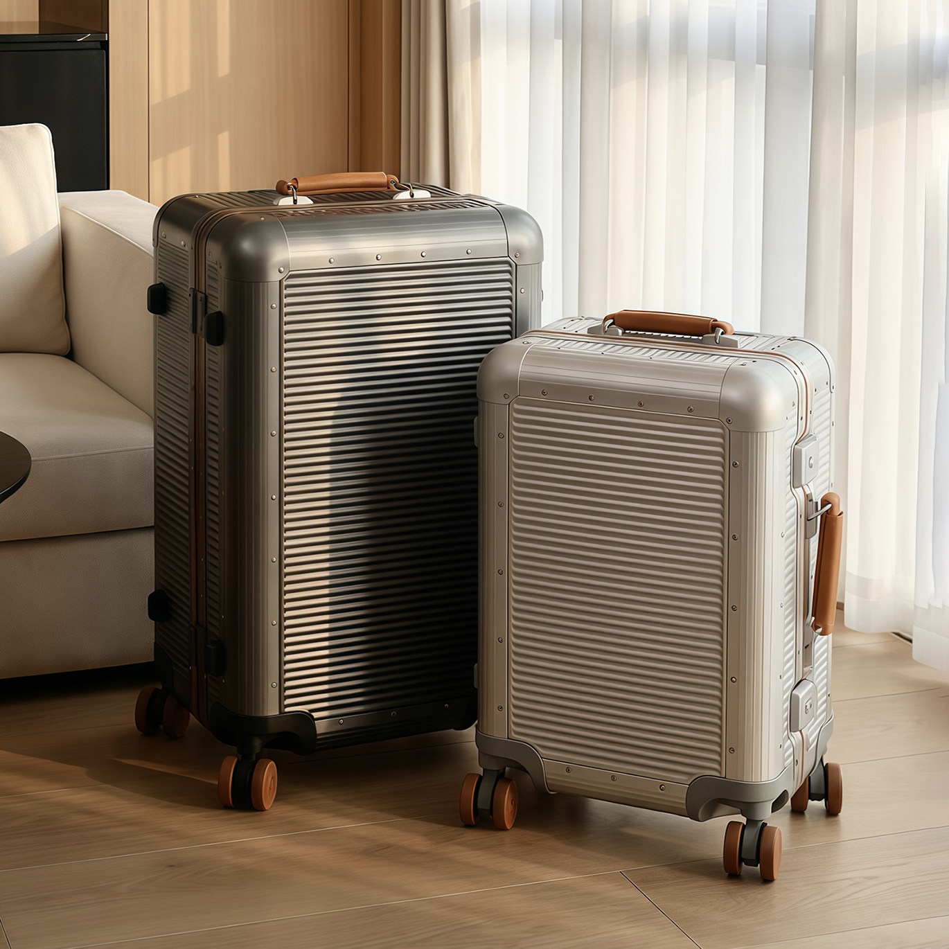 2026 New Large Capacity Aluminum Frame Suitcase for Men, Thickened, Sturdy and Durable, Women's Combination Trolley Suitcase