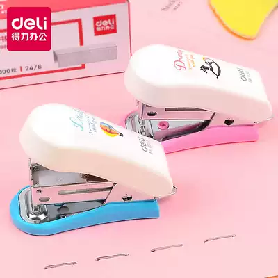 Deli 0302 Cute mini stapler Binding machine 12#Stapler Student stationery Office supplies