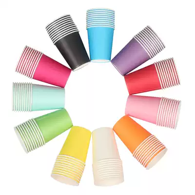 Creative diy color disposable paper cups 10 packs Kindergarten early education art children's handmade materials