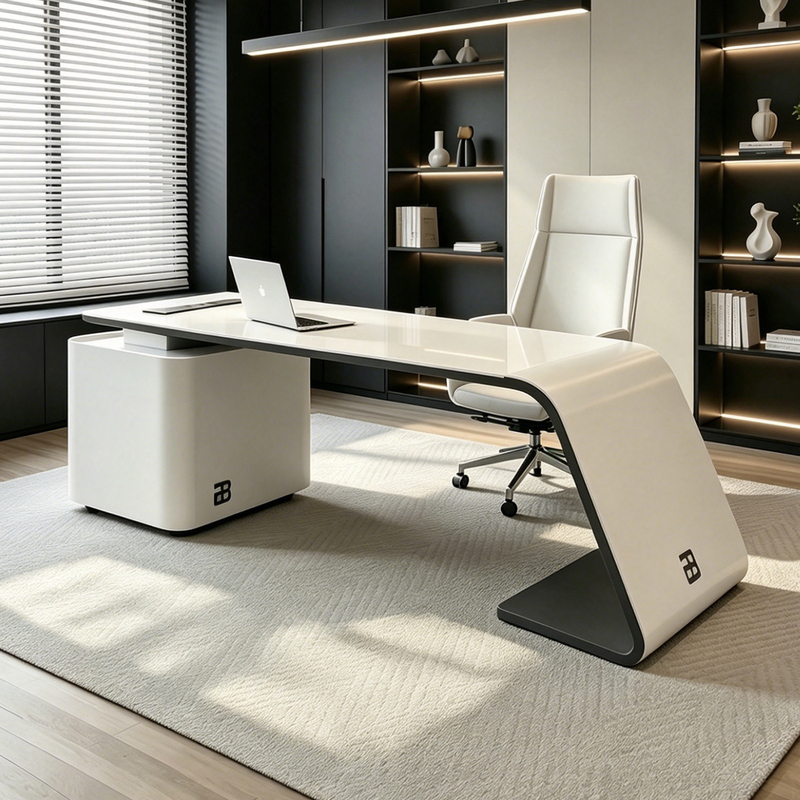 Light Luxury Cream Style Office Study Simple Desk Home Student Computer Desk Modern Writing Workbench Designer
