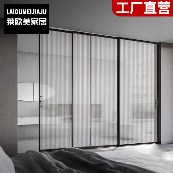 Shenzhen Door Balcony Divide Door Titanium Magnesium Alloy Kitchen Toilet Open Door Linked Glass Door