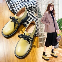 Large yard female shoes 41 - 43 vintage and thick - sole English wind small leather shoes student college wind JK tide