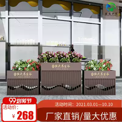 Wrought Iron custom outdoor combination flower box flower bed sample house display center stainless steel outdoor fence Flower Bowl screen flower stand flower tray