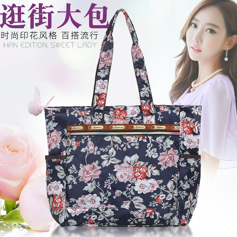 Printed Canvas Large Bag Bag mother bag Jane about large capacity single shoulder bag handbag nylon light shopping bag