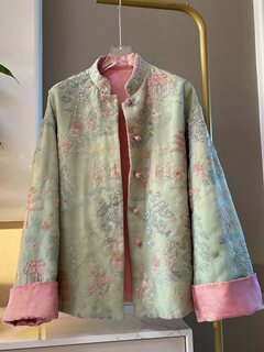 Early spring double-sided chinese-style light cotton coat for women, high-end new chinese embroidered tang suit, national style cotton-padded jacket