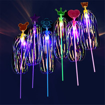 Hundred twist music bubble Flower Magic wand glowing rainbow circle shaking sound Net red fairy stick flash six gift