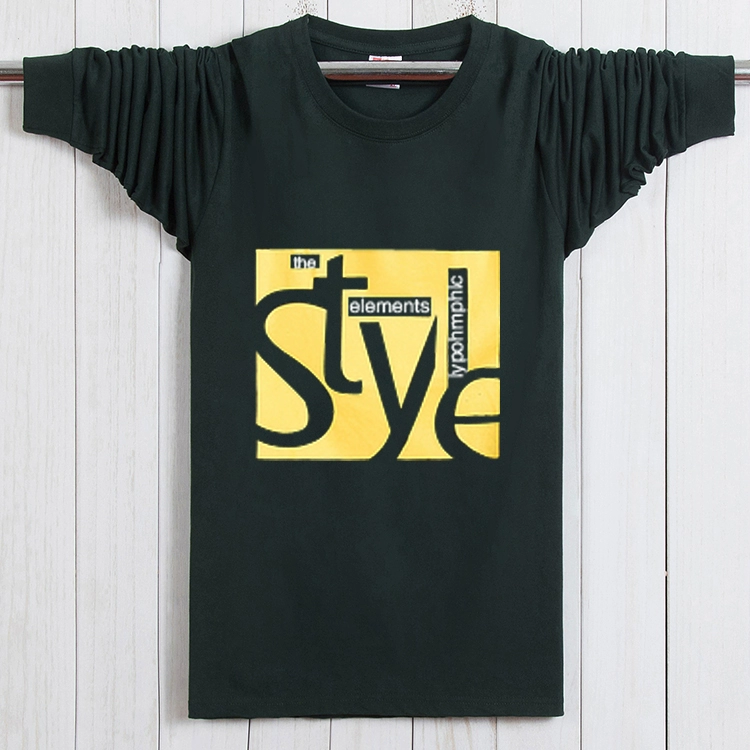 Đặc biệt hàng ngày cộng với phân bón XL nam cotton dài tay áo thun cổ tròn thể thao mùa thu quần áo béo béo áo sơ mi