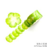 Качественная зеленая наклейка в форме цветка