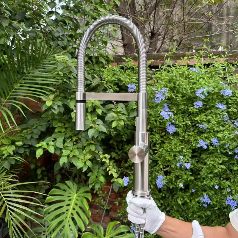 Yuanshan's Same Style Wei Ba's Same Style Flat Replacement Kitchen Spring Pull-Out Rotating Anti-Splash Sink Hot and Cold Faucet