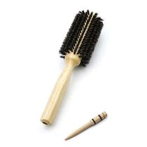 6 Sizes Wood Handle Boar Bristles Round Brush Removable Tail