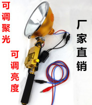 Factory direct sales hernia lamp handheld lamp head 12v ultra-bright long-range searchlight outdoor xenon fishing lamp yellow and white light