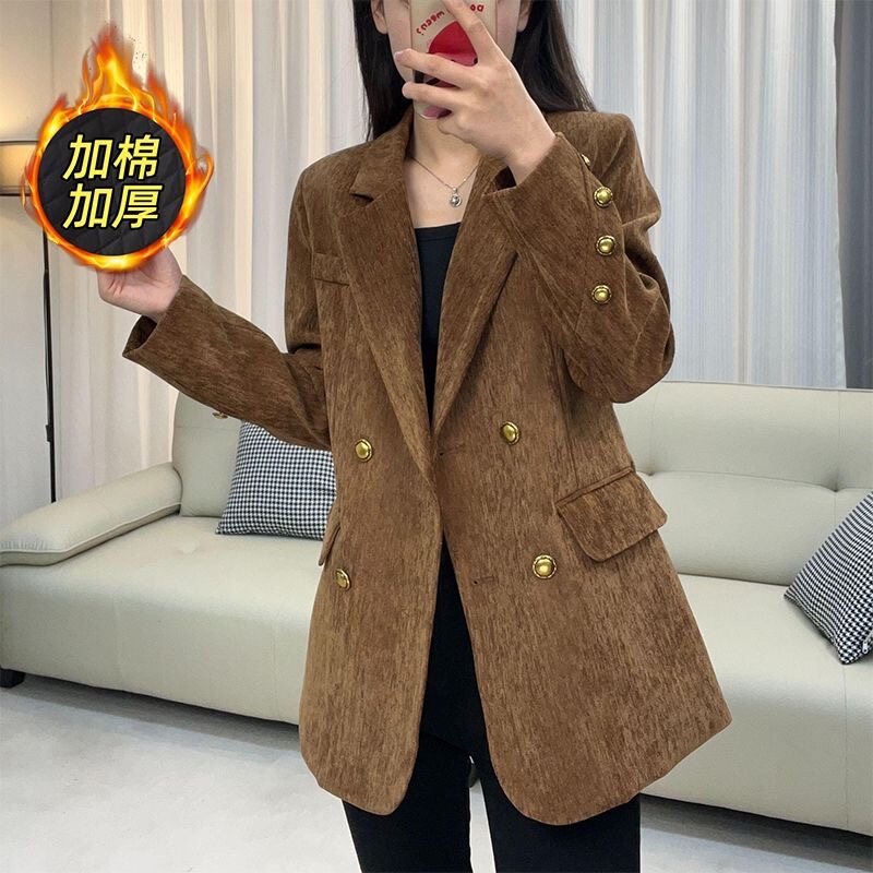 Snowflake Velvet Blazer for Petite Women, 2026 Spring and Autumn, High-End, Slimming, Korean Style, Casual and Versatile Suit Snowflake Velvet Blazer for Petite Women, 2026 Spring and Autumn, High-End, Slimming, Korean Style, Casual and Versatile Suit
