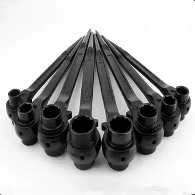 Sharp-tailed ratchet wrench Quick sleeve tube double-headed ratchet shelf wrench Semi-automatic multifunctional 17-19-22