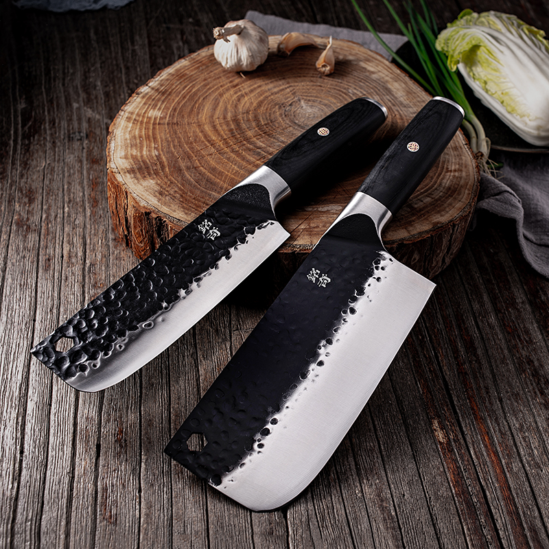 Household kitchen knife chopping and cutting dual-purpose knife hand-forged lady's small kitchen knife cutting meat slices Longquan stainless steel manganese steel sharp