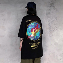 Summer 2020 new Korean version of Harajufeng NASA bronzing printing loose student short sleeve T-shirt coat women ins tide