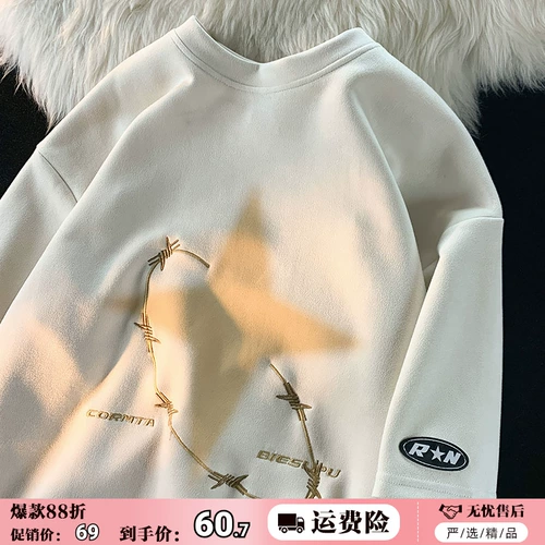 Ретро летняя футболка с коротким рукавом для влюбленных, в американском стиле, оверсайз