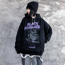 Boyfriend bf Wind Wei Yi Female Fall Winter ins Chao Brand High Street Hip Hop Joker Loose and Cashmere Thickened Couple Hoodie