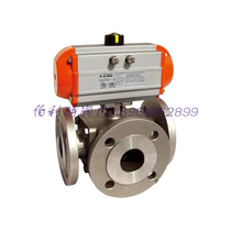 Q644F-16P stainless steel L type pneumatic three-way ball valve Q645F-16P stainless steel T type pneumatic three-way ball valve