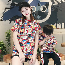 2022 new Chaochio bread Superman T-shirt pro-son mother-daughter dress The ocean gas family of three summer clothes