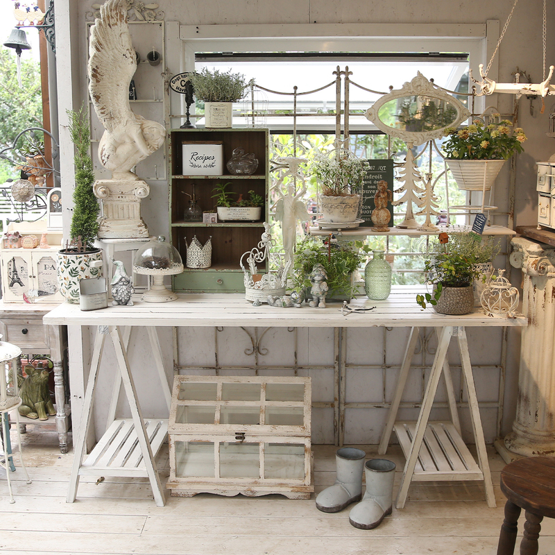 Fall in Love with the Garden: Home Balcony Garden Essentials, Old Wood Solid Wood Display Long Table