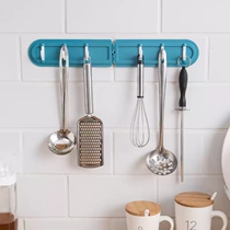 Useihui 6 consecutive row creative corner adhesive hook-free wall hanging coat hook bathroom corner strong hook