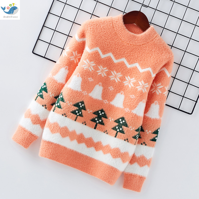 Girl Sweater 2021 Autumn Clothing New Children's Condom Head Knit Undershirt Baby Polo Loose Casual Blouses