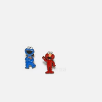 Sesame Street Trâm Pin Đàn ông và Phụ nữ Pin Phim hoạt hình Búp bê Cặp đôi Cặp đôi Trâm cặp Cặp đôi Huy hiệu sáng tạo - Trâm cài ghim cài áo vest nam