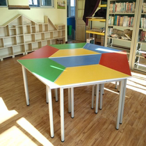 Combination new table color table primary school student table reading room table
