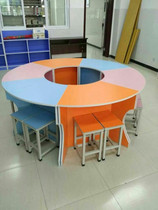 Reading table combination table color table primary school student table reading room table multi-person table support customization
