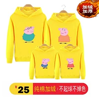 Quần áo mùa đông cho bố mẹ và trẻ em cộng với áo len thể thao dày nhung 2018 nhà mới của gia đình ba mẹ con quần áo bé trai