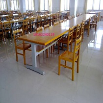 Fireproof panel reading table modern steel wood long conference training table school library reading room tables and chairs manufacturer