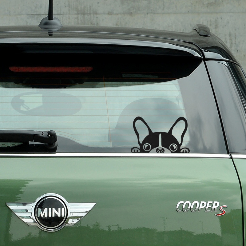 BBMWmini door slit with animal puppy sticker car personality Funny Personality Car Stickers pooch Paon