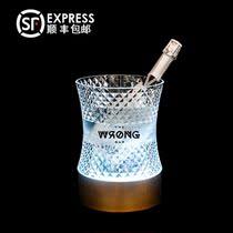 Waist Diamond led Luminous ice bucket bar KTV acrylic Champagne wine barrel plastic beer barrel cocktail barrel