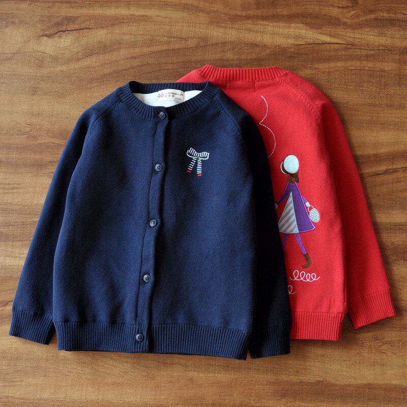 Girls cardigan sweater children plus plush thick coat big children's fluff sweater autumn and winter warm knit shirt red top
