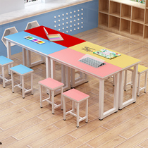 Art tutoring class desks and chairs training table Factory Direct color primary and secondary school students School single double table calligraphy table
